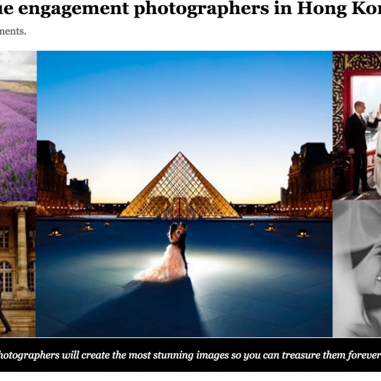 Joyce Yung in Lifestyle Asia's feature of 5 unique engagement photographers in Hong Kong